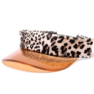 Cappello a Visiera Parasole Donna Uomo Estate Moda Leopardo PVC Trasparente Tesa Larga Sport Spiaggia Protezione UV