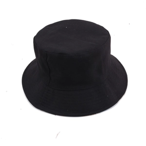 Classic black cotton reversible fisherman bucket hat for outdoor sun protection minimalist style