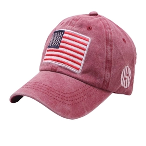 Retro Washed Cotton American Flag Baseball Cap For Men Women Distressed USA Letter Embroidery Adjustable Outdoor Sun Hat