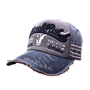 Vintage Distressed Washed Cotton Baseball Cap For Men Women American Street Style 3D Embroidery Letter Print Adjustable Sun Hat