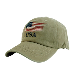 USA Letter American Flag Embroidered Washed Cotton Baseball Cap Vintage Distressed Adjustable Sun Hat For Men Women