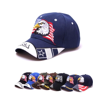 Casquettes de baseball classiques avec broderie aigle et drapeau USA multicolore
