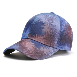Detailed close-up of colorful tie-dye pattern and stitching on a classic baseball cap