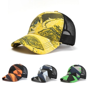 Unisex Atmungsaktive Netz Trucker Kappe Geometrisches Camouflage Baseballkappe Sonnenschutz Outdoor Verstellbare Sport Hut