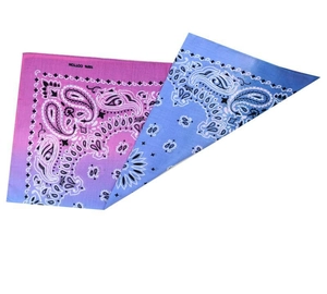Colorful gradient paisley bandana set made of 100% cotton with classic pattern