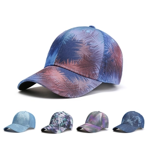 Unisex Tie-dye Cotton Baseball Cap Adjustable Washed Denim Style Sun Hat Outdoor Casual Retro Streetwear Curved Brim Dad Hat