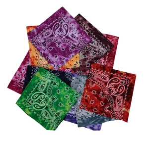 Western Style Tie-Dye Paisley Cotton Bandana Square Headscarf For Outdoor Sports Hip Hop Women Men Fashion Decorative Scarf