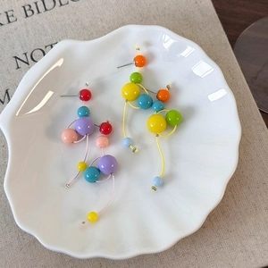 Boucles d'oreilles pendantes en résine aux couleurs vives de bonbons pour femmes style dopamine