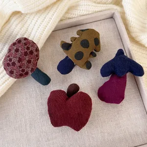 Simpatico Fermaglio per Capelli a Fungo in Frutta di Velluto a Coste Fermaglio a Becco d'Anatra in Tessuto Imbottito per Ragazze Accessori per Capelli Autunno Inverno