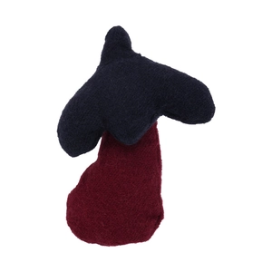 Fermaglio per capelli a fungo lavorato a maglia blu scuro e rosso scuro velluto