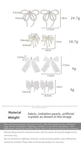 Tableau des tailles pour clips de chaussures en perles et dentelle avec dimensions