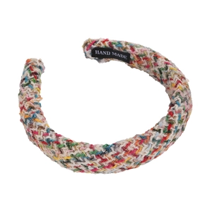 Handgefertigter bunter Strick-Haarreif mit Regenbogen-Textur für Damen und Mädchen