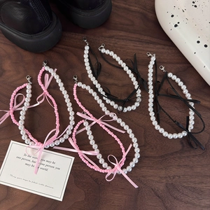 Bijoux de chaussures en perles et rubans de style ballet avec fermoir en métal chic