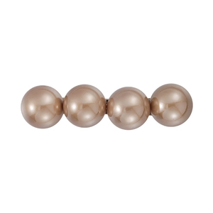 Barrette à cheveux élégante avec perles champagne et fermoir à ressort argenté poli