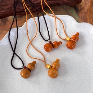 Long collier en corde tressée avec pendentif gourde de style chinois, ensemble de 4 pièces