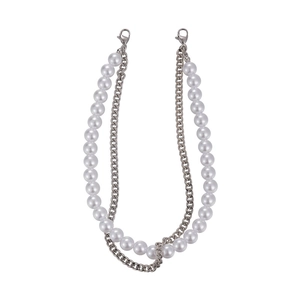 Schleife Perle und Silber Metall Schuhkette Zubehör für Sneaker und Stoffschuhe