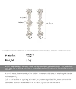 Detailed view of pearl flower shoe charms with dimensions 6.5cm for DIY sneaker decor