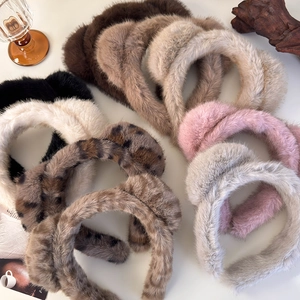 Serre-tête en Peluche avec Oreilles de Chat pour Femmes Automne Hiver Bandeau en Fausse Fourrure pour Se Laver le Visage
