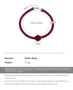 Guide des tailles détaillé pour le collier ras du cou rose en velours fait main