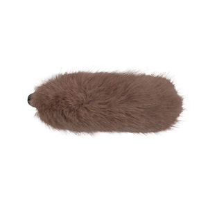 Brown fluffy plush vertical banana clip hair accessory for women autumn winter style