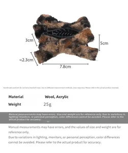 Detail showing plush leopard print hair claw dimensions 7.8cm long by 5cm high