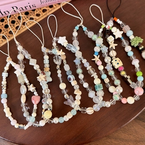 Bijoux de téléphone style bohème avec coquillages et perles étoiles pour les vacances