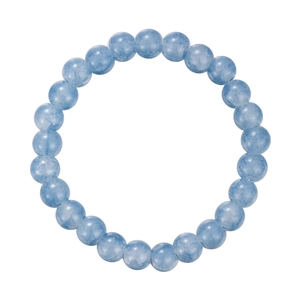 Damenarmband mit blauen Kristallperlen und Kamelien-Anhänger im modischen Design