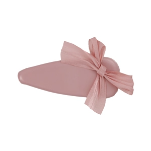 Barrette à cheveux rose style ballet avec nœud et base en forme de larme
