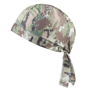 Outdoor cycling pirate hat with digital camouflage print and long adjustable straps