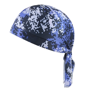Digital Camo Printed Polyester Pirate Hat Breathable Fast Dry Cycling Turban Hip Hop Streetwear Tie Back Dew Rag Cap