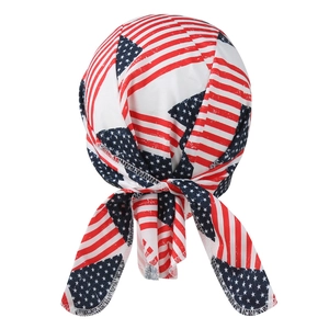 Breathable American flag print bandana for cycling with back knot and starry pattern