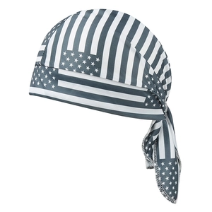 Outdoor cycling headscarf featuring a grayscale American flag print and breathable fabric