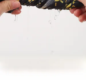 Detail showing the waterproof fabric of the sun print bandana with water droplets
