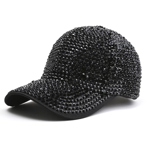 Full Rhinestone Sparkling Baseball Cap For Women Men Bling Crystal Studded Adjustable Hip Hop Dance Stage Hat Sun Visor