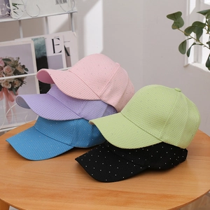 Sparkling mesh baseball cap for women with sequins and rhinestones in multiple colors