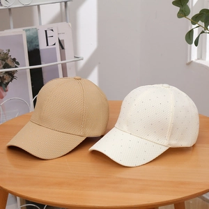 Women Fashion Rhinestone Mesh Baseball Cap Adjustable Solid Color Sun Protection Duck Tongue Hat Shiny Sequined Summer Cap