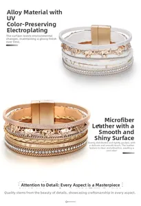 Détail du bracelet éléphant en cuir microfibre avec fermoir magnétique et strass