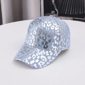 Fashion Leopard Print Baseball Cap For Women Men Metallic Animal Pattern Cotton Adjustable Outdoor Hip Hop Sun Hat Accessory