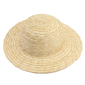Classic wide brim straw sun hat handcrafted from natural wheat straw for summer sun protection