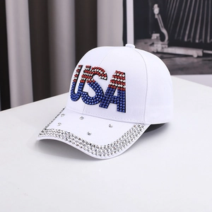 USA Lettre Strass Casquette de Baseball Mode Étincelant Coton Chapeau de Soleil pour Femme Décontracté Extérieur Réglable Snapback