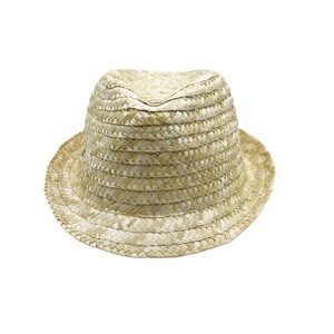 Macro shot of natural straw weaving texture on a classic sun hat for outdoor work