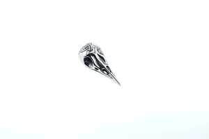 Vue détaillée d'un pendentif crâne d'oiseau viking avec gravure de nœud celtique