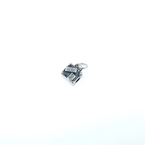 Minimalist stainless steel necklace featuring a vintage suitcase pendant with Paris engraving