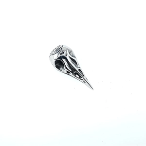 Pendentif crâne d'oiseau viking en acier inoxydable vintage avec nœud celtique