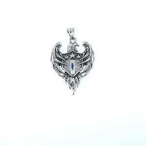 Vintage punk hip hop eagle shield pendant made of high-quality stainless steel
