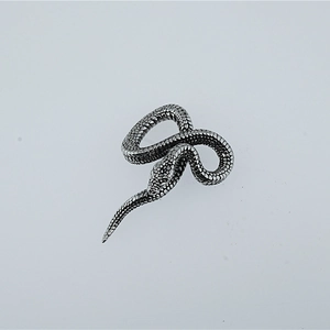 Collier avec pendentif serpent 3D style hip hop punk en acier inoxydable argent rétro