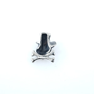 Collier gothique rétro tête de mort avec chapeau haut de forme en acier titane poli