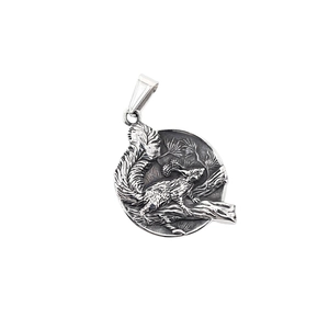 Collier rétro hip-hop en acier titane avec pendentif en relief d'écureuil détaillé