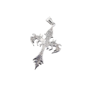 Pendentif croix gothique vintage en acier titane pour homme avec finitions punk texturées