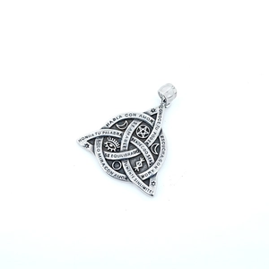 Collana con ciondolo a triangolo bussola vichinga totem sole retrò in acciaio inox